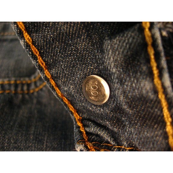 LEVIS 527 CUTOFF JEANS SHORTS 33 MEASURED Denim Daisy Dukes HIGH WAIST - Picture 7 of 11